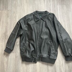 Wild Fable Leather Bomber Jacket